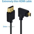 90도 마이크로 HDMI 수컷 케이블