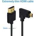 90 درجة زاوية micro hdmi الذكور كابل