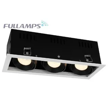 3*10w cob led grille light,grille lamp recessed,3 heads grille light