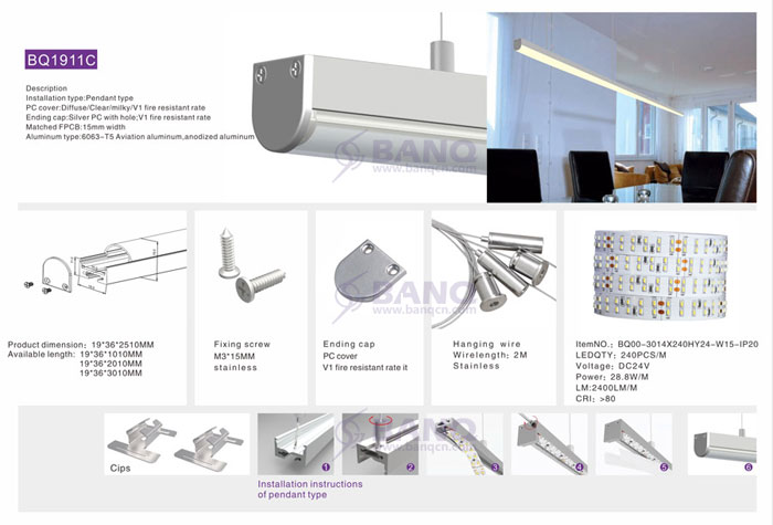 Aluminium Profile LED Bq1911c