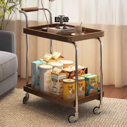 Multifunctional Bamboo End Table for Living Room