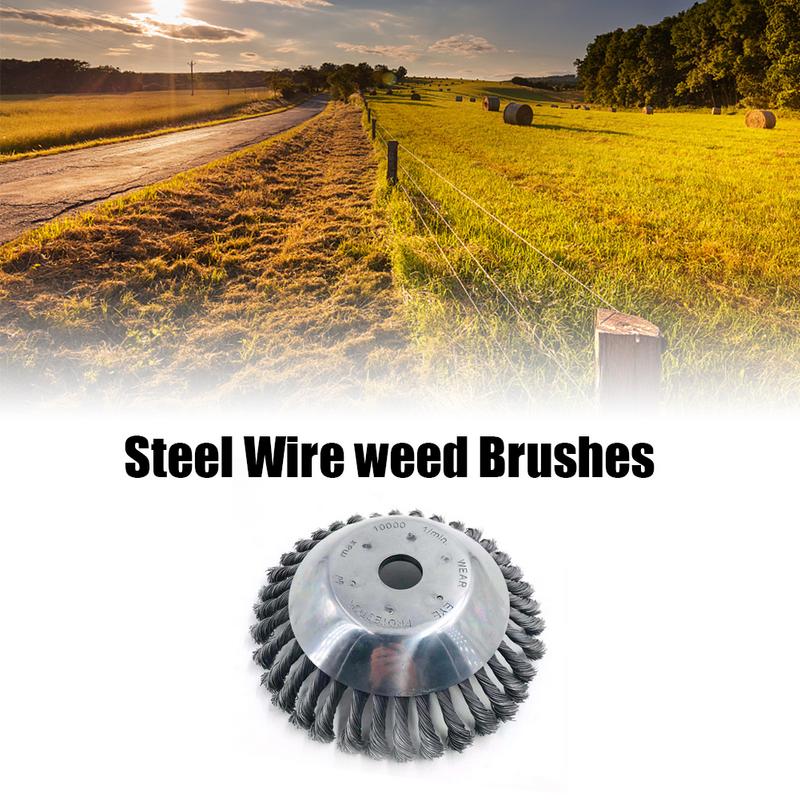 Weed Brush Steel Wire Wheel Brush Cutter Grass Dust Removal Power Tool Lawn Mower Machines Edge Weed Trimmer Head Accessaries