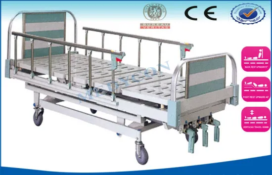 Home Care / Emergency Manual Hospital Bed With Aluminum Headboard