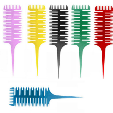 Plastic Hair Pick Comb with Dye Brush for Salon Tools