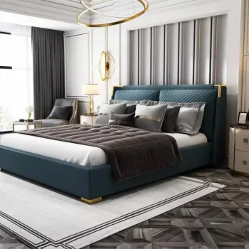 Modern Bed Frame UMIKK Wholesale King Size Most Modern Top Grain Leather Bed