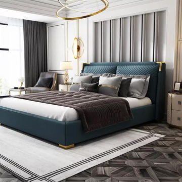 Modern Bed Frame UMIKK Wholesale King Size Most Modern Top Grain Leather Bed