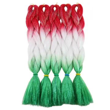 Hot Sell Glitter Colorful Tinsel Hair Harmony Factory Price Wholesale 24" Synthetic Jumbo braiding Hair Extension With Women