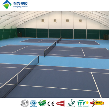 ITF PVC simple color indoor tennis court surface sports flooring