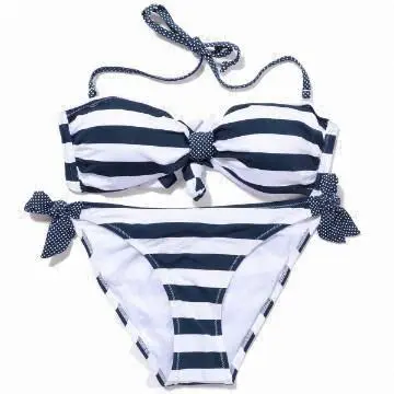 Ladies' striped print bikini