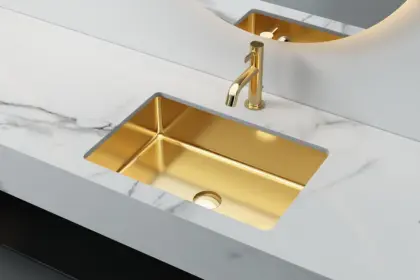 Handmade Stainless Steel PVD Gold Bathroom Sink