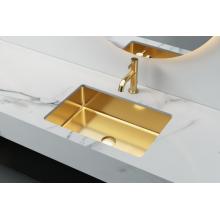 Stainless Steel Single Basin Luxury Gold Bathroom Sinks