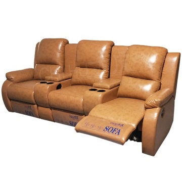 Comfortable Synthetic Leather Electric Recliner with Cup Holder and Massage