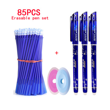 85Pcs/Set Erasable Gel Pen 0.5mm Washable Handle Erasable Pen Refills Rod for Office School Writing Supplies Kawaii Stationery