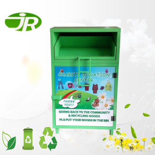 Design Clothes Bins Textiles Donation Box For Outside, High Quality