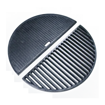 AUPLEX Kamado BBQ Accessories Half Moon Cast Iron Griddle for 21" charcoal ceramic grill