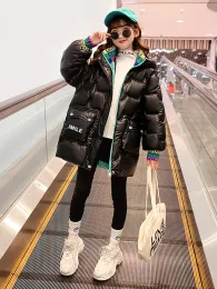 Winter Girls' Thickened Leisure Down Jacket Long Hooded Cotton Padded Jacket