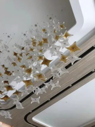 China Handmade Starfish Pendant Light - Glass Amber Transparent Grey Sea Theme Chandelier