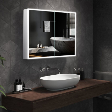 Safely Packaging Bathroom Mirror Cabinet with LED Lights for Storage and Makeup Lighting