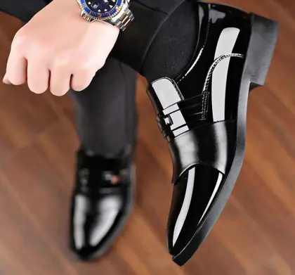 Latest Men's Fashion Leather Shoes: Classic, Breathable, Korean Style, Business Dress Low-Tops
