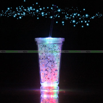 Double Walled Plastic LED Flashing Margarita Cup