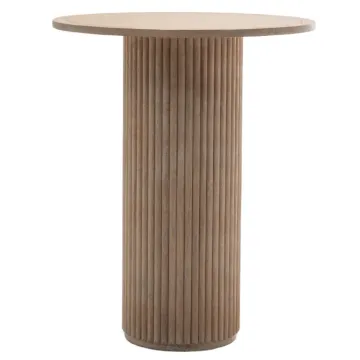 Natural Timber Fluted Cocktail Table: Perfect Wedding Bar Furniture