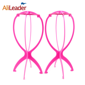 Alileader Best Quality Pink And Black Color Portable Wig Stand For Wholesale
