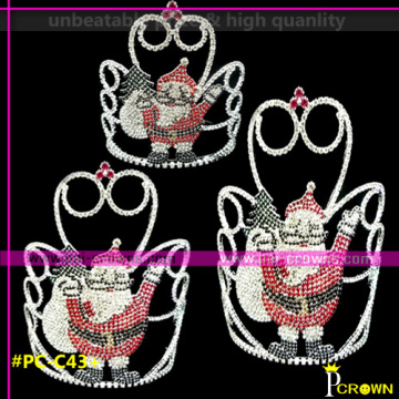 Hot sale christmas red pageant  tiaras crowns cheap pageant tiara for girls