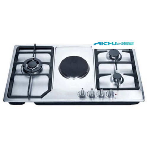 Stainless Steel Ranges Built-in 3 Burners And 1 Electric Element Factory