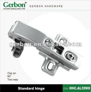 Clip-on 90 degrees hinge aluminium frame