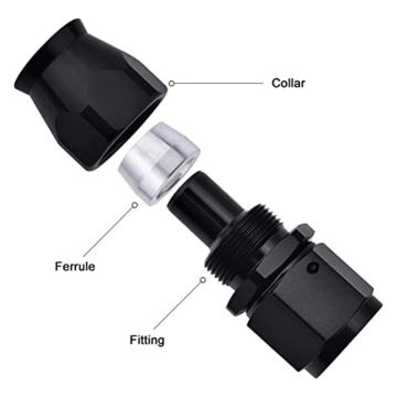 Factory Sale 6AN PTFE Hose End Fitting Straight Black for PTFE Hose