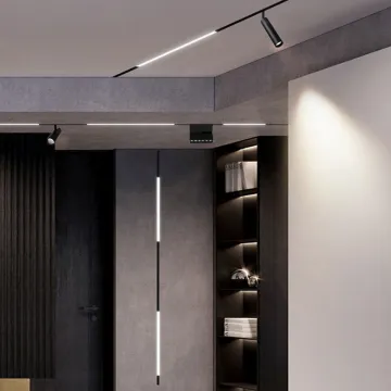 1-2m Linear Ceiling Recessed LED COB Magnetic Track Lighting System