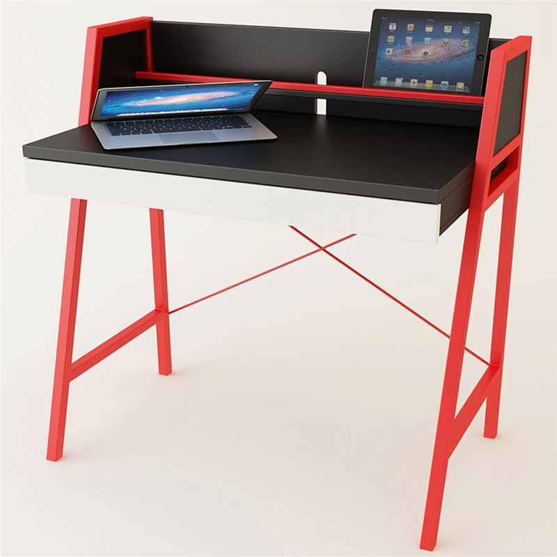 Étudiant Bureau rouge du bois simple Design grand bureau