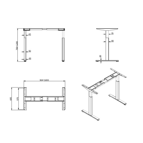 Multi-functional Adjustable Standing Table