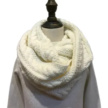 Winter Warm Wool Scarf for Women - Korean Twisted Jacquard Double-sided Knit