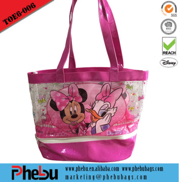 Translucent PVC shopping tote bag beach bag(TOE16-006)
