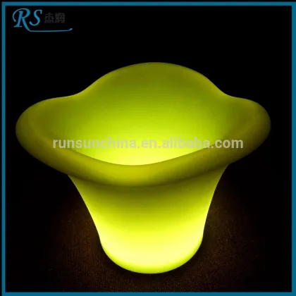 Color changeable plastic PE glass beer ice bucket, grey goose ice bucke for bar