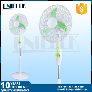 Home standing solar dc power 16" dc stand fan solar rechargeable led light fan