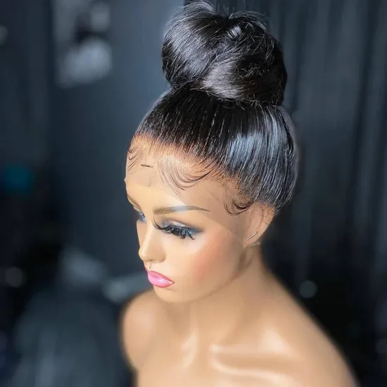 MH Overnight Delivery Peruvian Pre Plucked 100% Human Hair Straight Lace Front Wig Unprocessed Raw Remy 360 Lace Frontal Wig