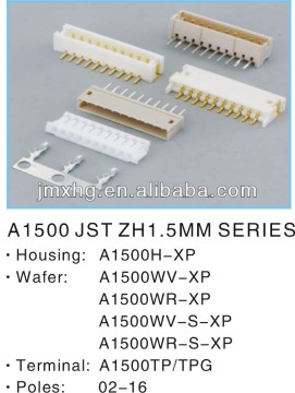 PCB Connectors 1.5mm pitch 12 pins and vertical wafer replaces JST B5B-ZR
