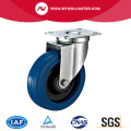 Medium Duty Black PP Core Plate Swivel Total Brake Blue Elastic Rubber Caster Wheels