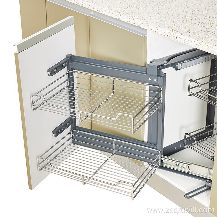 Magic Corner Pull Out Wire Cabinet Drawer Basket