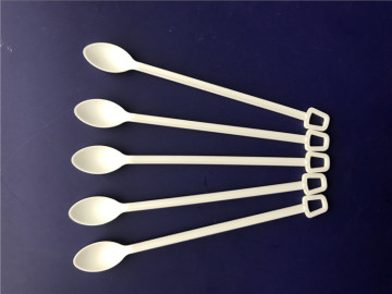 disposable biodegradable CPLA flatware CPLA coffee stirrer with spoon 2017 new product