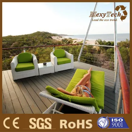 Foshan black color outdoor wood plastic composite floor boards
