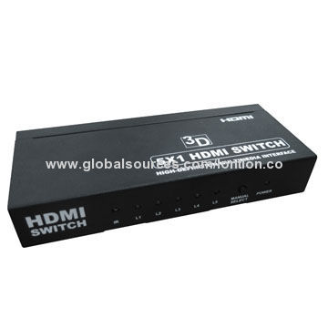 HDMI 5x1 Switch with Audio, Up to 1,080P Resolution