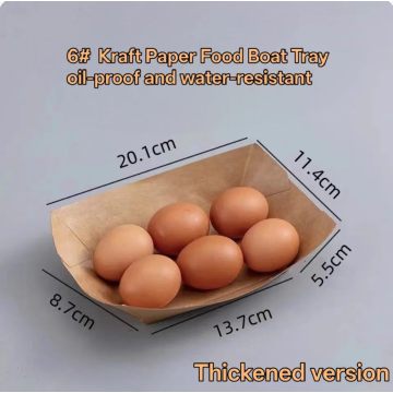 330ml Thickened Kraft Boat Shaped Lunch Box