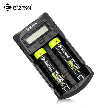 Eizfan WF1 Dual Slot Battery Charger with LCD Screen for 3.6V/3.7V/1.2V Rechargeable Batteries and Power Bank Function