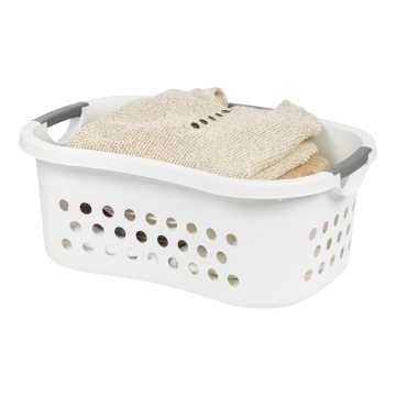 Plastic Laundry Basket with Handles - 48L Hip Hold Hamper Organizer