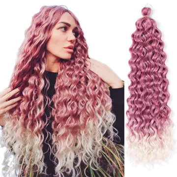 Julianna 18" hawaii curl ocean wave synthetic afro wavy king tips blonde silk weave braiding crochet hair ocean wave braid