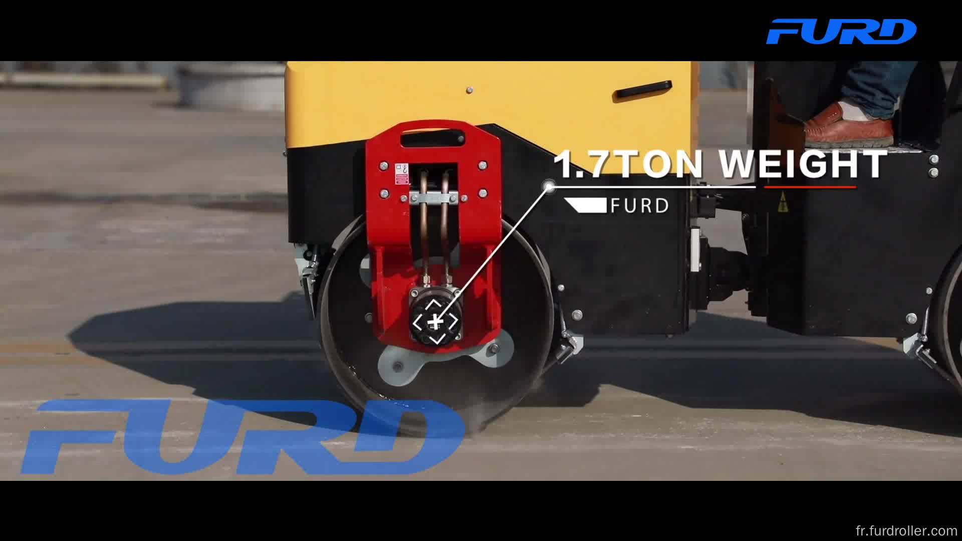 Rouleau vibrant hydraulique de roue en acier de 1,7 tonne (FYL-900)