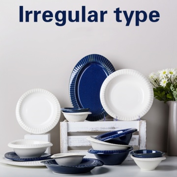 Kiln Change ceramic plates sets dinnerware tableware Porcelain Dinner Set Blue And White Tableware Japanese Style Stoneware